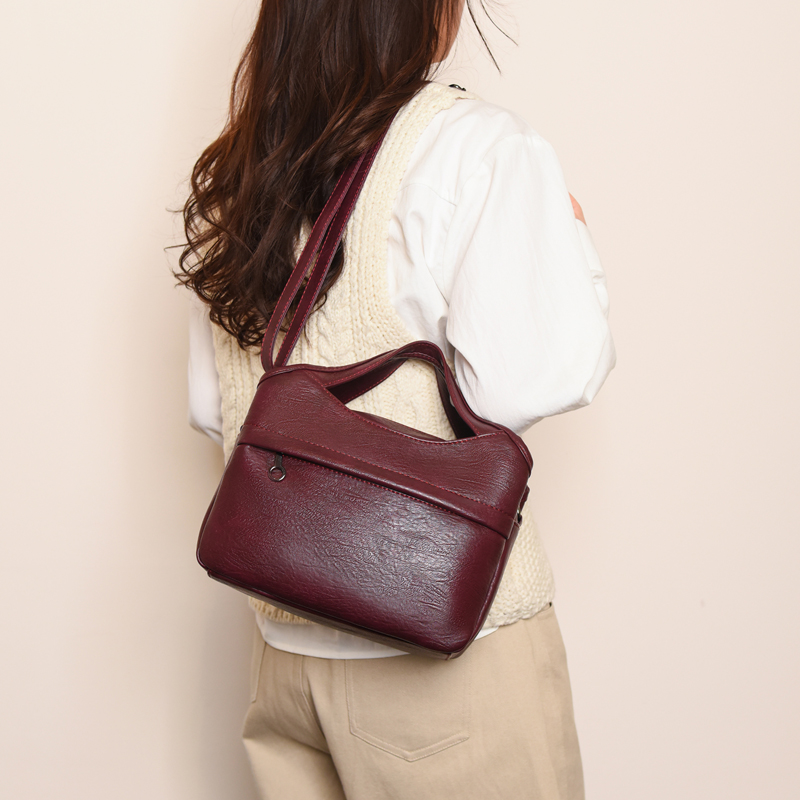 Women Hand Bags Sale - Moda Düz Renk PU Fermuarlı Sade