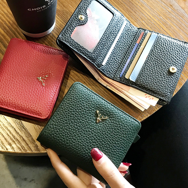 Women Bags Zara - Sığır derisi bayan cüzdanları kısa ince