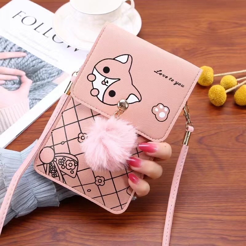 Women'S Crossbody Bags - Kadınlar için Sevimli Karikatür Desenli Dokunmatik